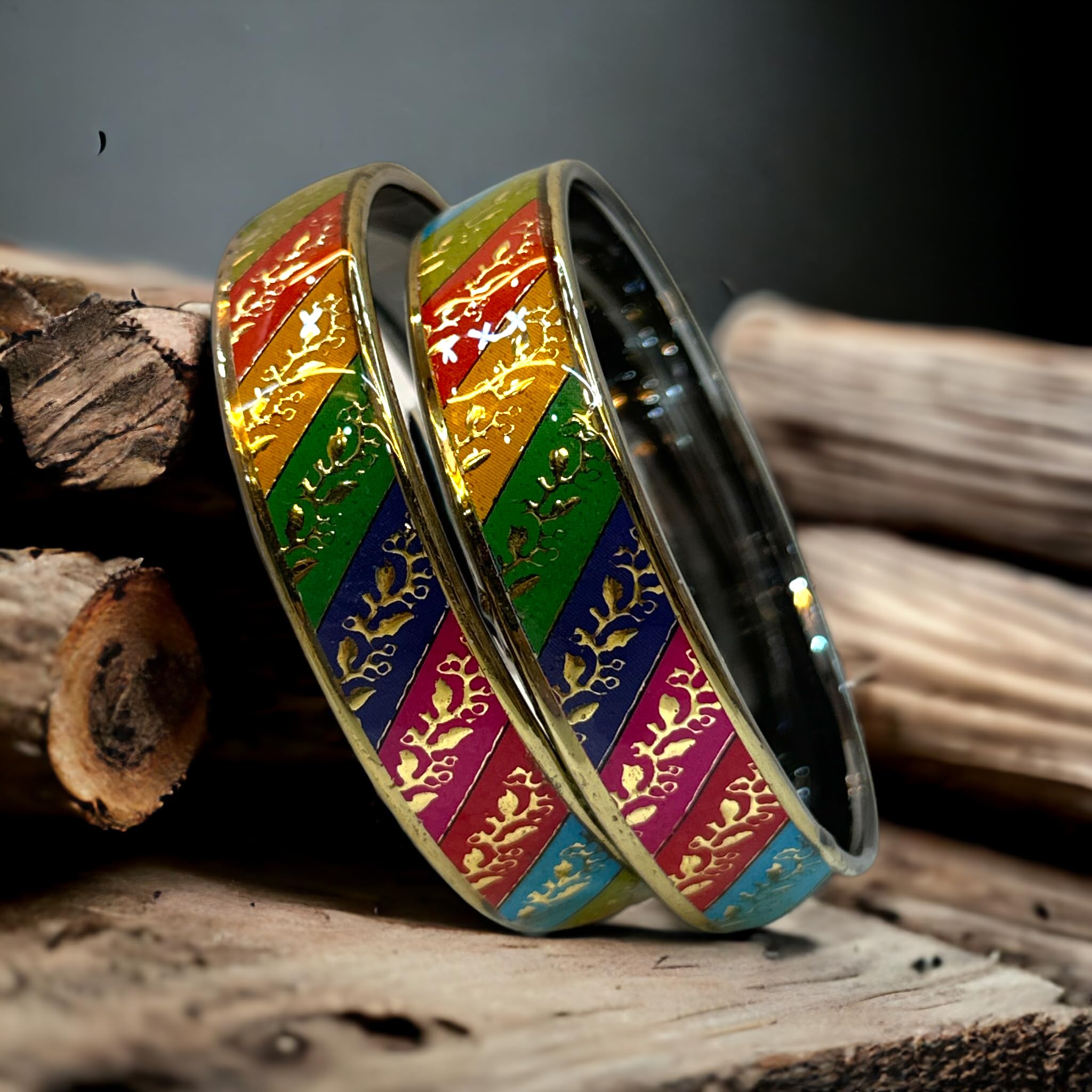 Plane Laminated Glass Bangle For Women (Combo Pack)